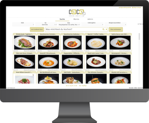 DesktopMockup_Menu Desktop Bildschirm mit Menüs von Coco